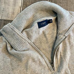 Grey J Crew Half Zip Sweater